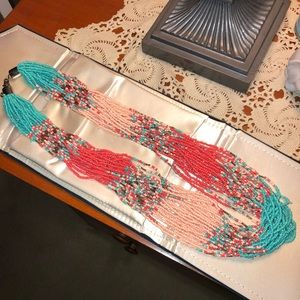 BEADED multi color necklace 16”